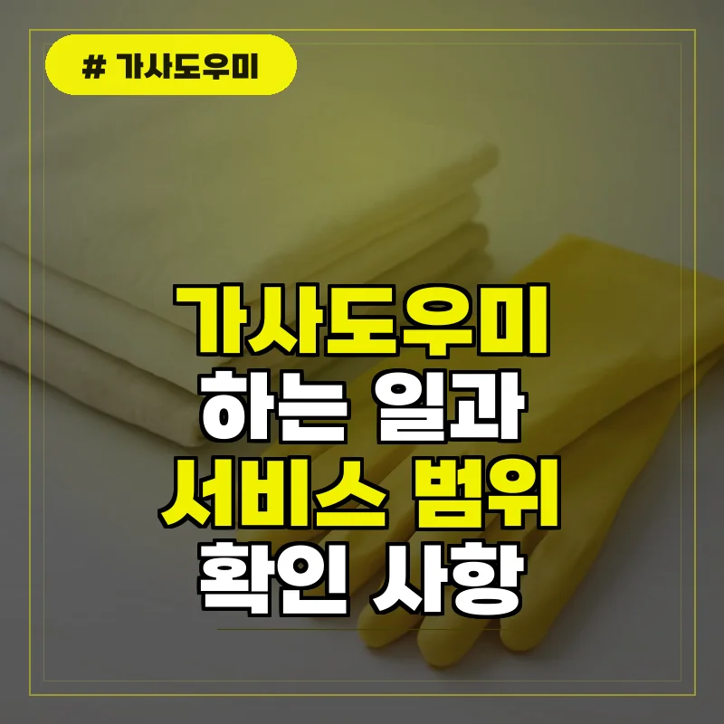 가사도우미 하는 일과 업무 범위, 서비스 이용 전 필수 확인 사항