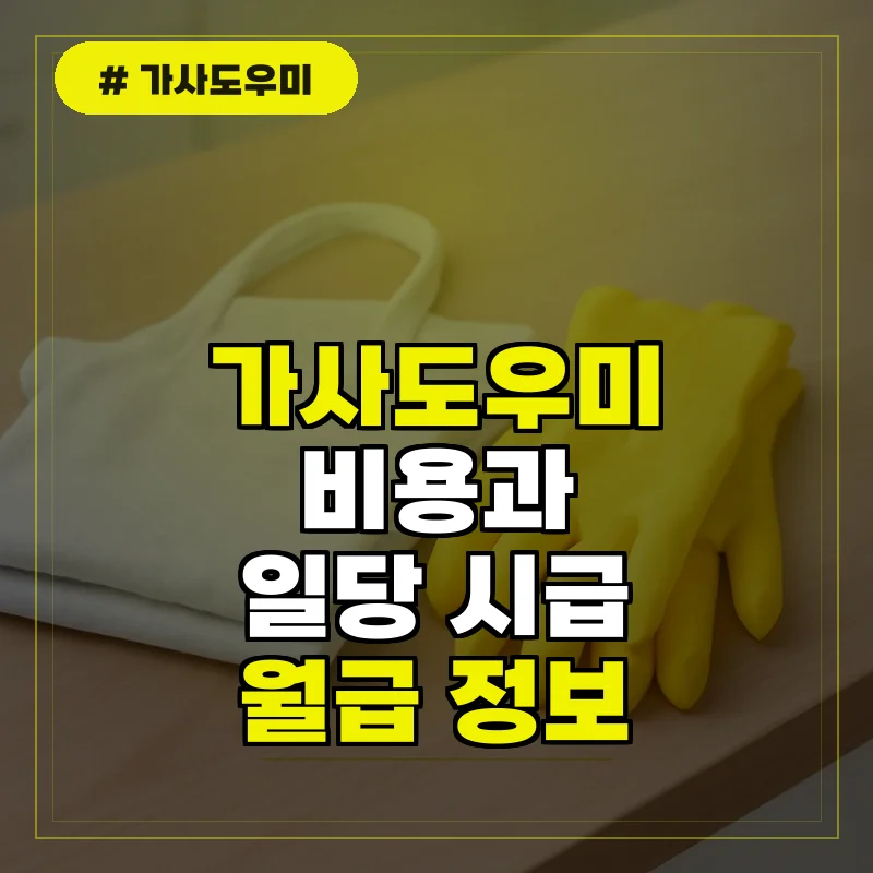 가사도우미 일당 및 시급, 입주 가사도우미 월급 상세 안내
