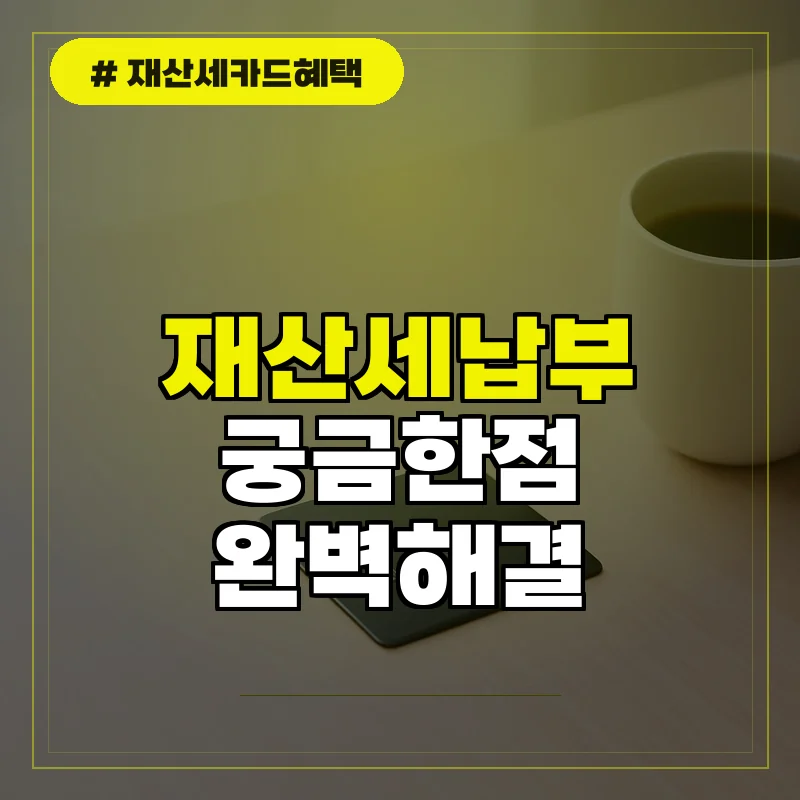 재산세 카드 납부 자주 묻는 질문 및 해결법